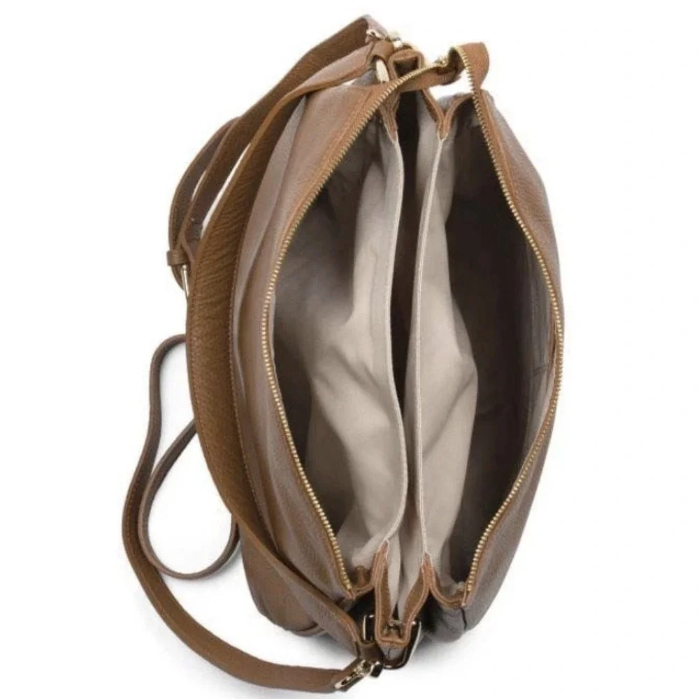 INNUE genuine leather large Hobo Crossbody Made In Italy Brown MSRP‎ $349 NWOT